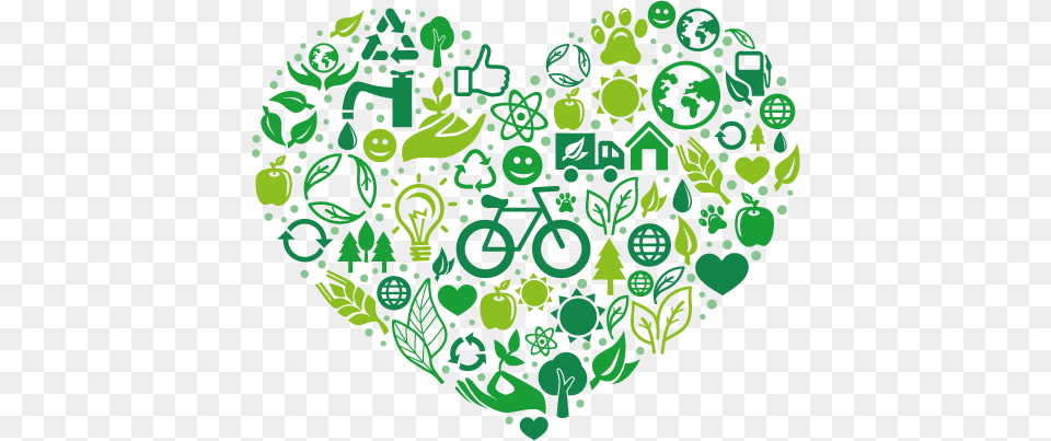 Green Eco Heart Eco Friendly, Art, Graphics, Pattern, Floral Design Free Png Download