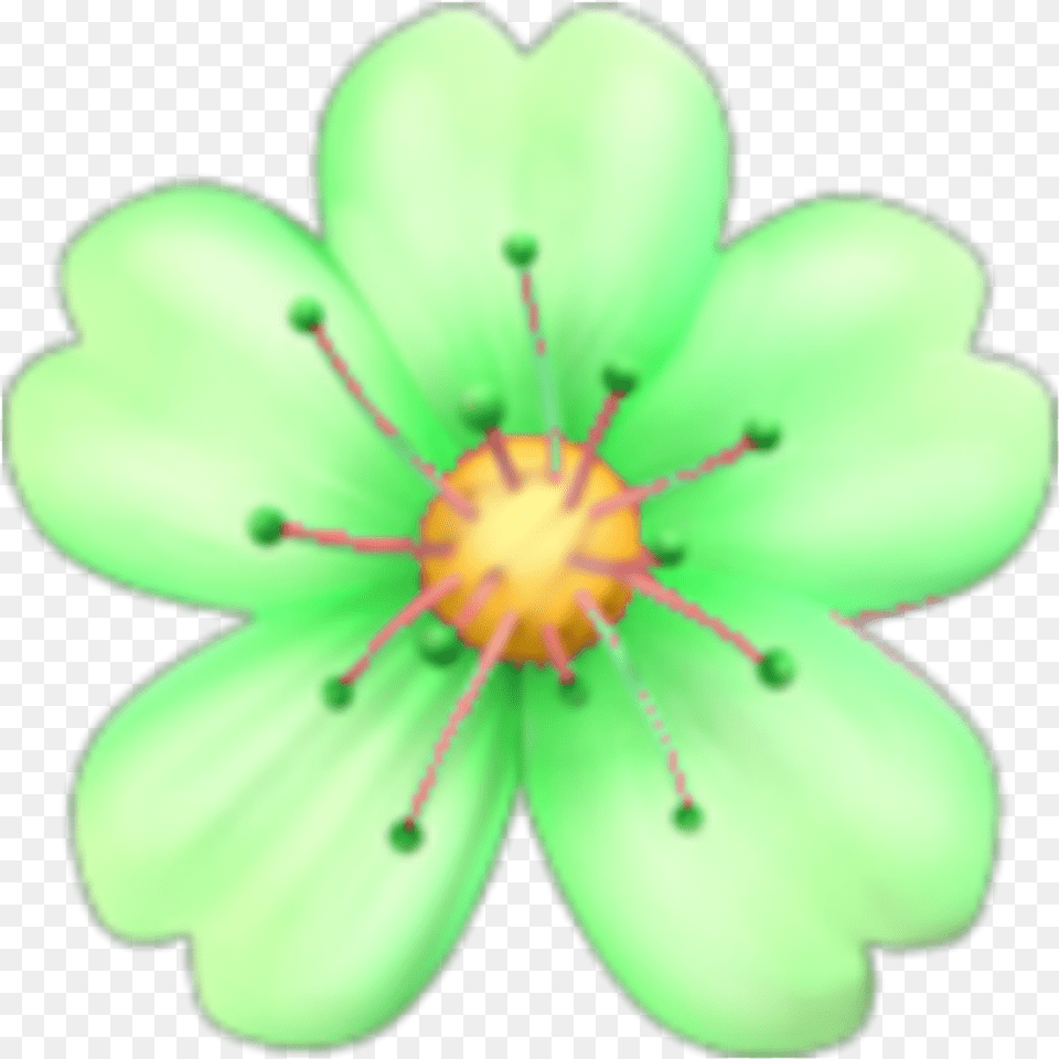 Green Emoji Flor, Flower, Anther, Plant, Petal Free Png Download
