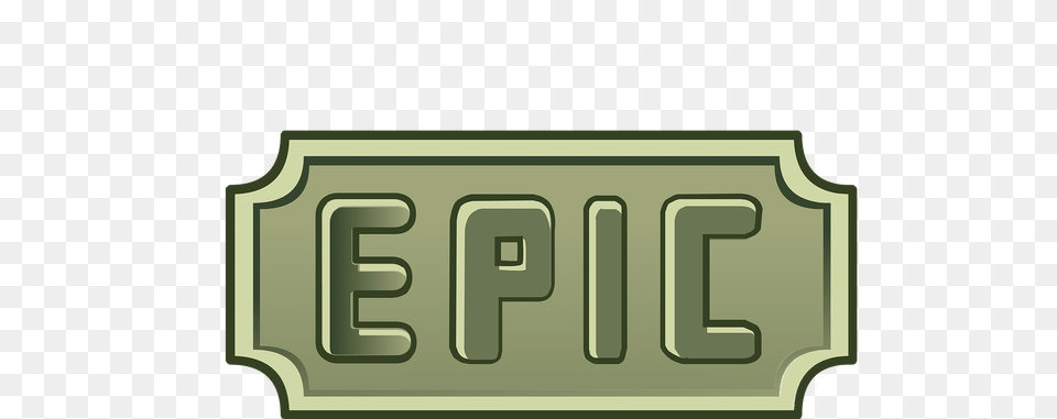 Green Epic Emblem Clipart, License Plate, Transportation, Vehicle, Paper Png