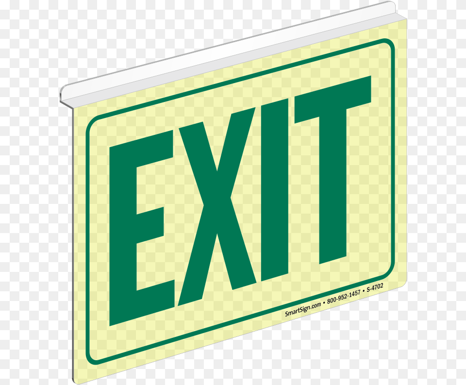 Green Exit Glow Z Sign For Ceiling Photoluminescent Exit Signs, First Aid, License Plate, Transportation, Vehicle Png Image