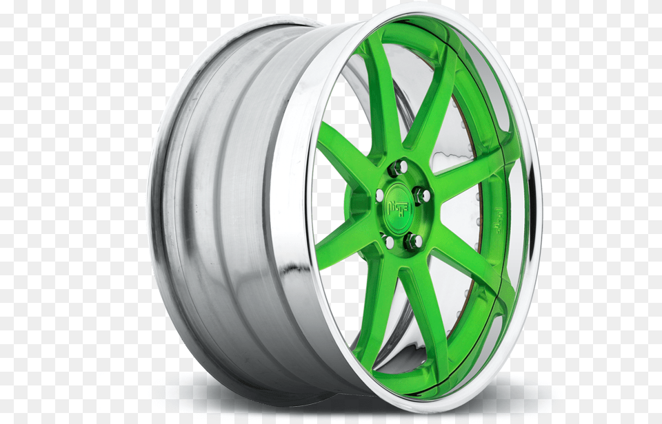 Green Face Polished Lip Finish Wheels Tire, Alloy Wheel, Car, Car Wheel, Machine Free Png Download