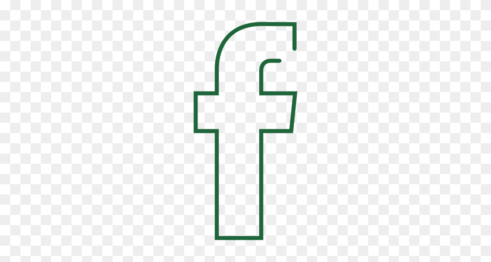 Green Facebook Line Icon, Symbol Png Image