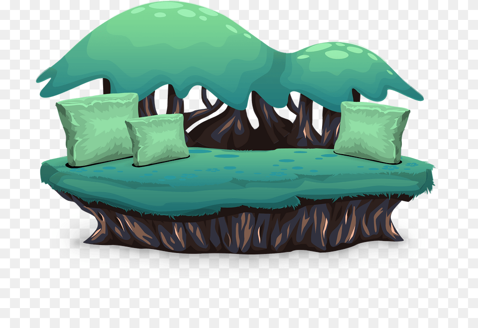 Green Fantasy Forest Bed Clipart, Ice, Nature, Outdoors, Bulldozer Free Png