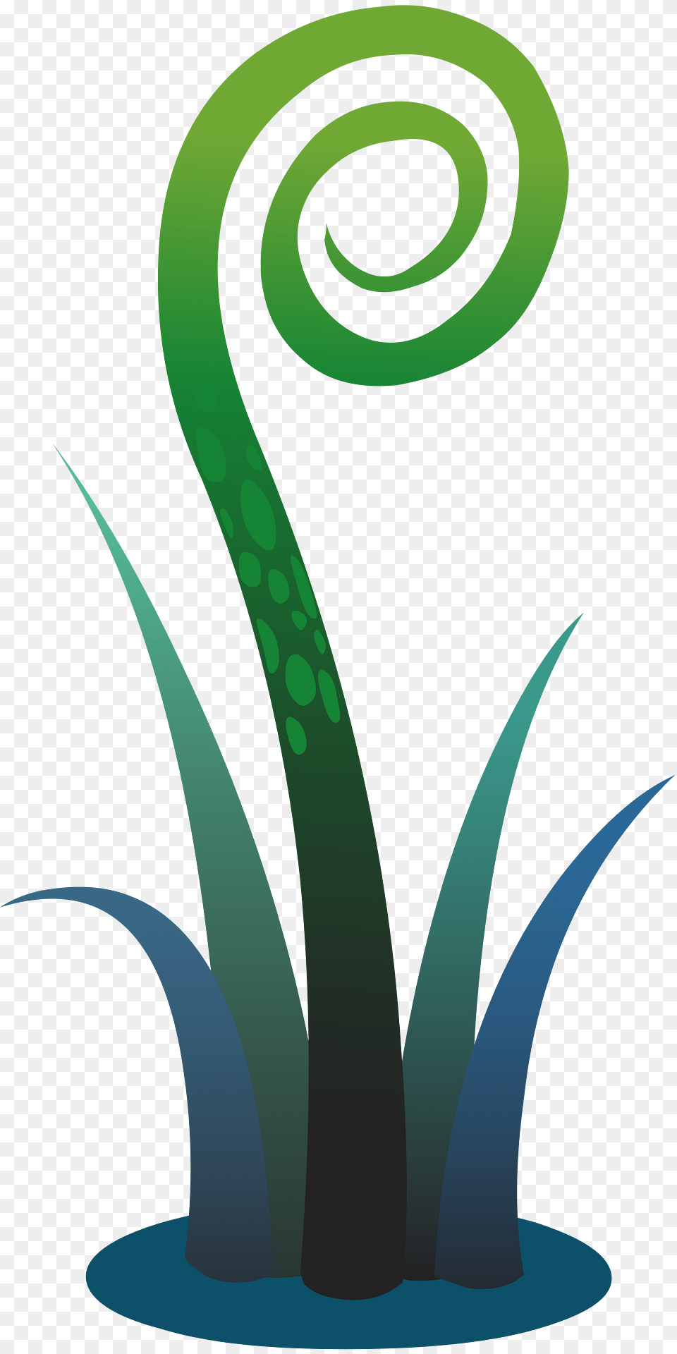 Green Fantasy Plant Clipart, Art, Graphics, Spiral, Produce Free Png