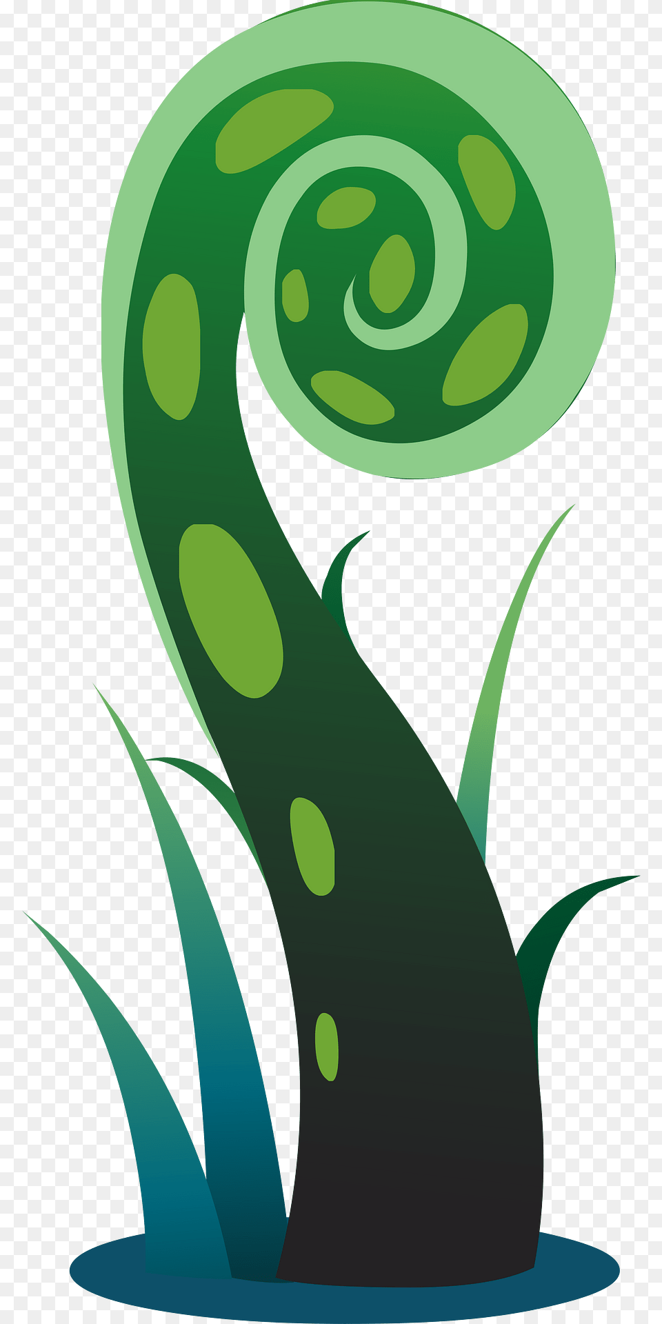 Green Fantasy Plant Clipart, Spiral, Pattern Png Image