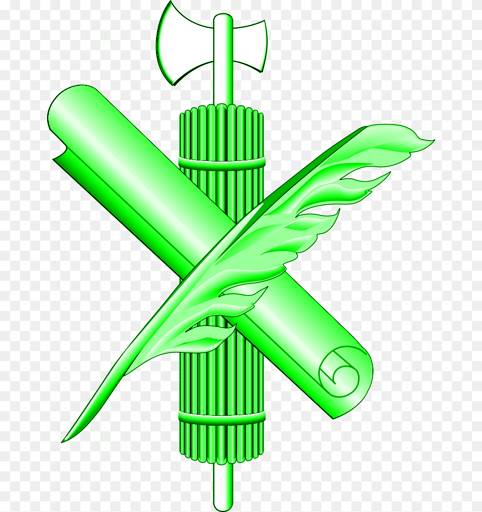 Green Fasces Scroll Quill, Logo, Dynamite, Weapon Free Png Download