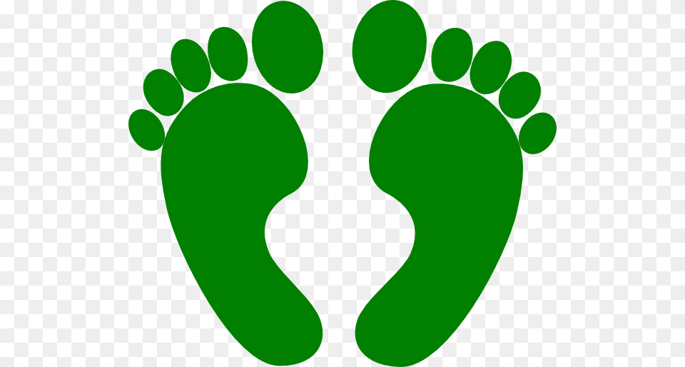 Green Feet Side By Side Slightly Longer Feet Clip Art, Footprint Png