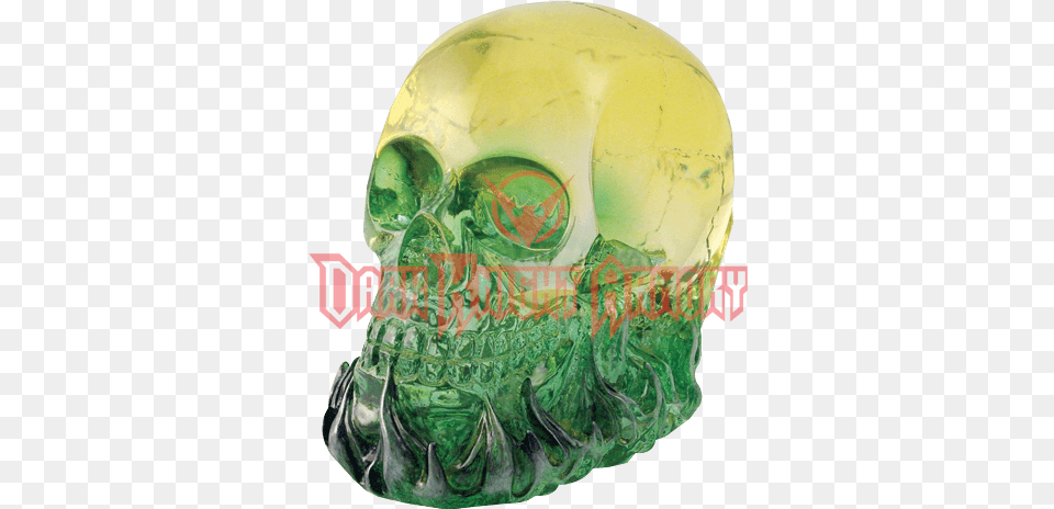 Green Flaming Crystal Skull Statue Skull, Accessories, Gemstone, Jade, Jewelry Free Png Download