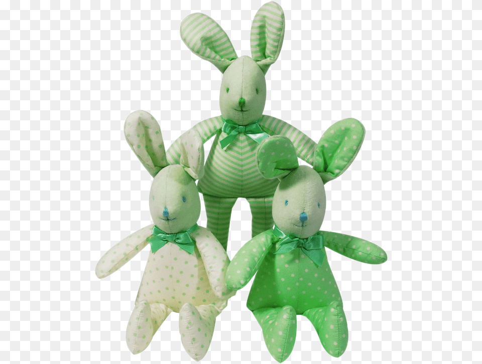 Green Floppy Bunny Soft Toy Squeaker Set3 Stuffed Toy, Plush Png Image