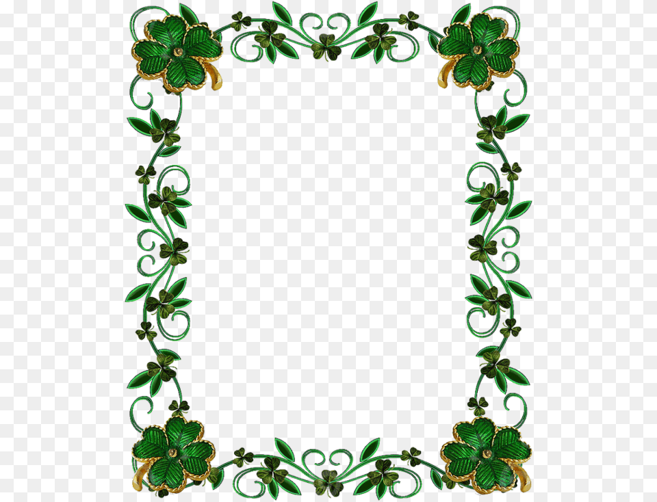 Green Floral Border Photo Arts, Pattern, Plant, Art, Floral Design Free Png Download