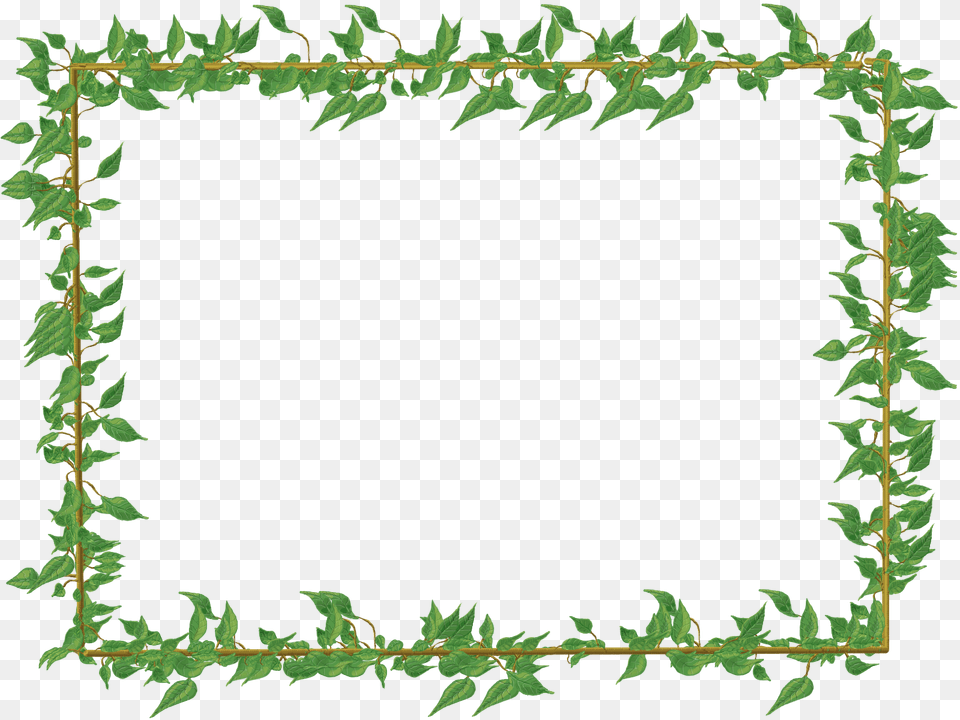 Green Floral Border Picture Arts, Home Decor, Plant, Leaf, Pattern Free Png