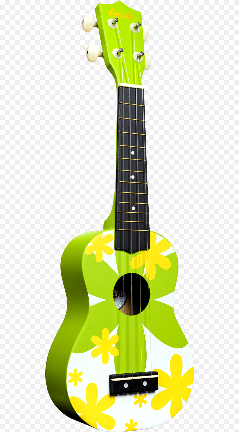Green Flower Ukulele, Bass Guitar, Guitar, Musical Instrument Png Image