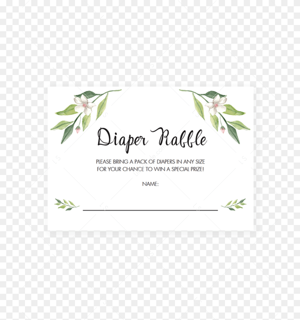 Green Foliage Baby Shower Diaper Raffle Tickets Printable Printable Diaper Raffle Tickets, Leaf, Plant, Paper, Text Free Png Download