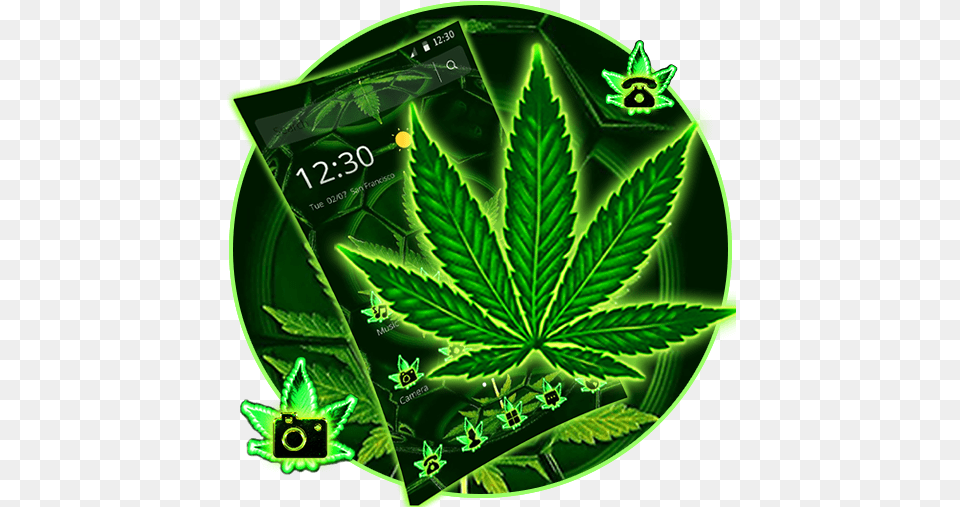 Green Football Weed Leaf Theme Apps On Google Play Emblem, Plant, Herbal, Herbs, Hemp Free Png