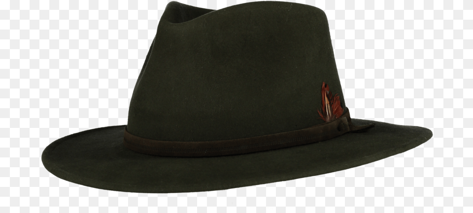 Green Fur Felt Fedora Brown Fedora, Clothing, Hat, Cowboy Hat, Sun Hat Png Image