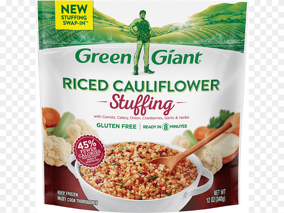 Green Giant Riced Cauliflower Stuffing, Advertisement, Adult, Male, Man Free Png Download