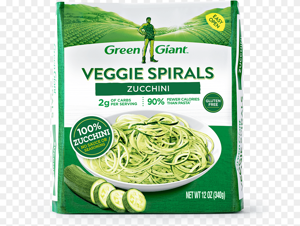 Green Giant Zucchini Spirals, Person, Food, Produce, Pasta Png Image