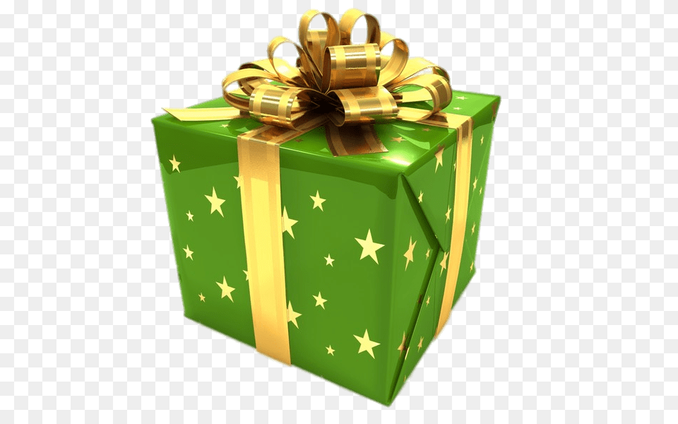 Green Gift Box With Golden Ribbon, First Aid Free Transparent Png