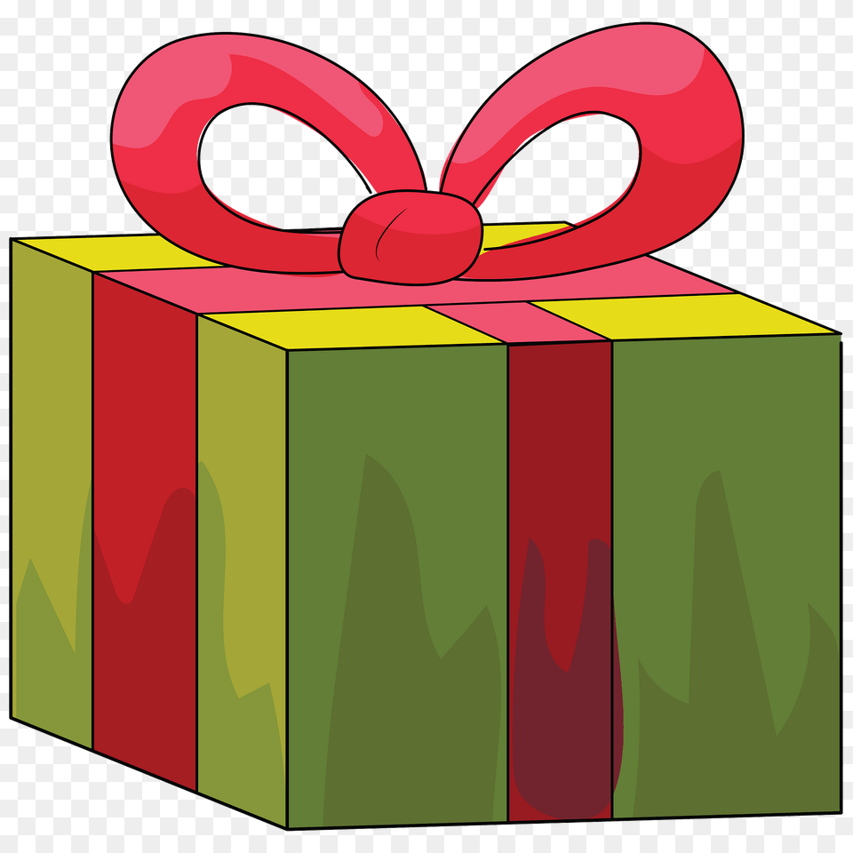 Green Gift Box With Red Ribbon Clipart, Dynamite, Weapon Png Image