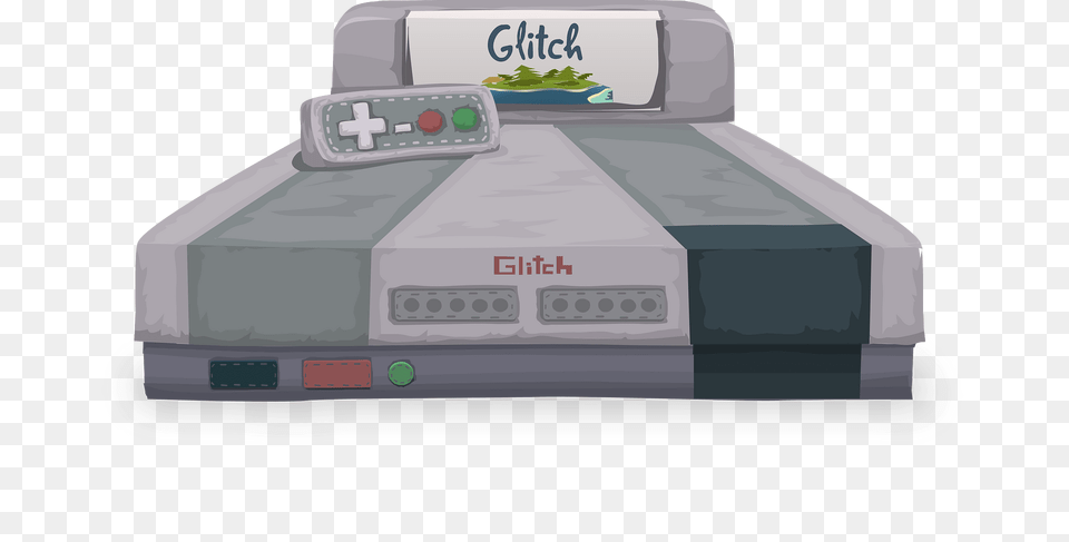 Green Glitch Game Console Fantasy Bed Clipart, Car, Transportation, Vehicle, Furniture Png