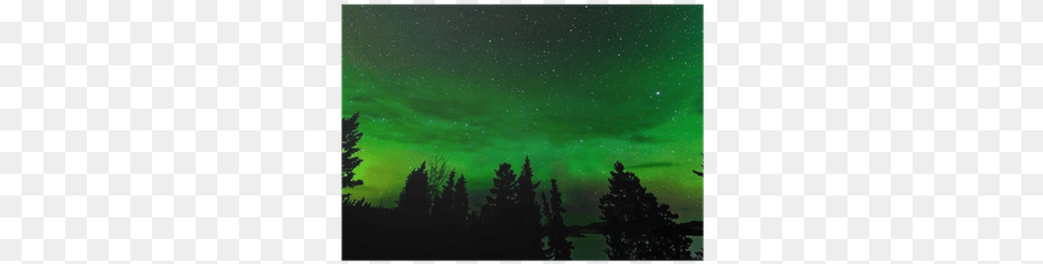 Green Glow Of Northern Lights Or Aurora Borealis Poster Aurora, Nature, Night, Outdoors, Sky Free Png Download