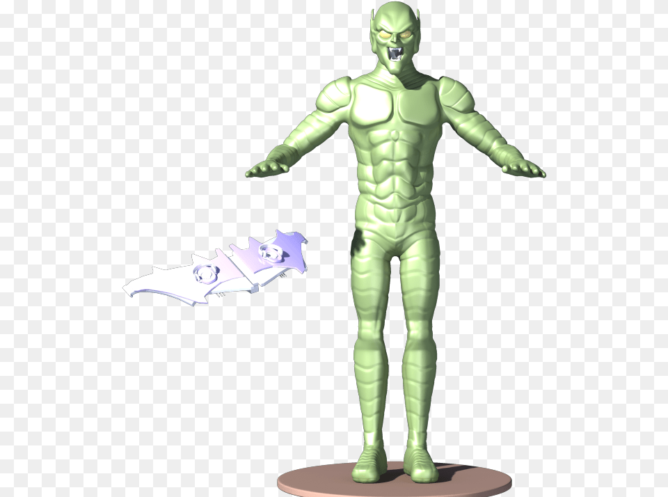 Green Goblin Glider Figurine, Adult, Male, Man, Person Png