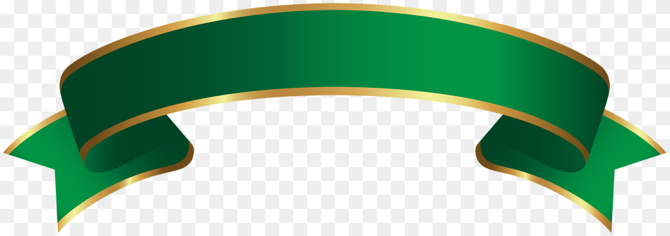 Green Gold Banner Clip Free Transparent Png