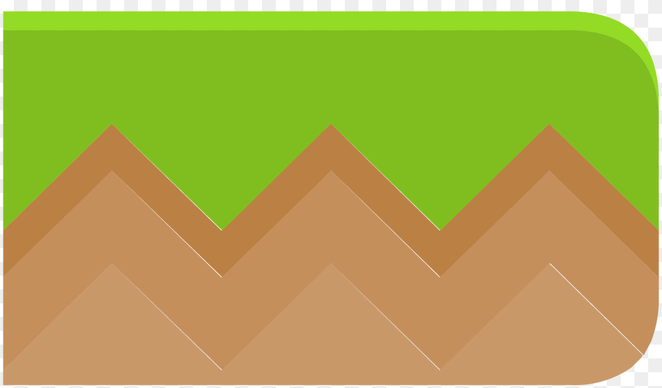 Green Grass Brown Land Platform Clipart, Triangle Free Png