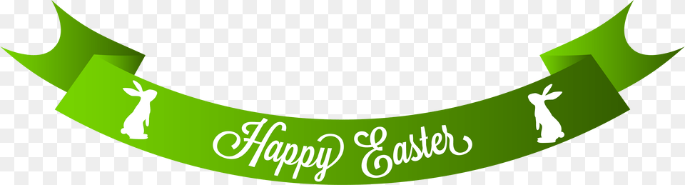 Green Happy Easter Banner Clip Art Image Banner Happy Easter Clipart, Symbol Free Png