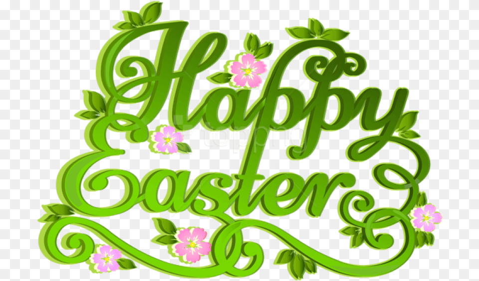 Green Happy Easter Transparent Transparent Background Happy Easter, Art, Pattern, Graphics, Floral Design Free Png