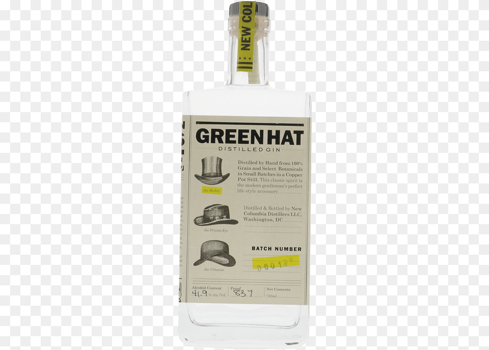 Green Hat Gin Green Hat Gin Distillery, Alcohol, Beverage, Liquor, Clothing Free Png