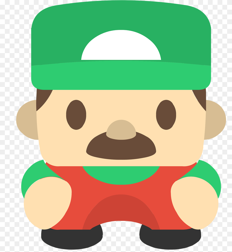 Green Hat Moustache Character Clipart, Plush, Toy Free Transparent Png