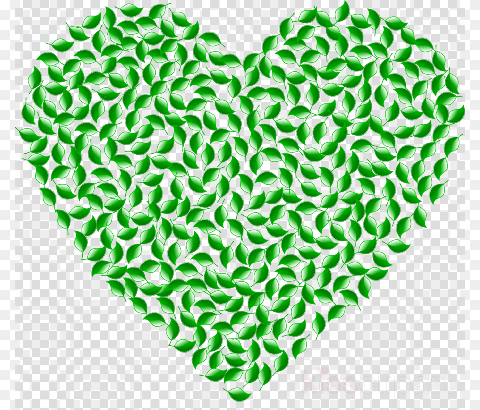 Green Heart Clipart Green Clip Art Portable Network Graphics, Pattern, Plant Free Png Download