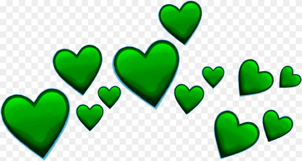 Green Heart Crown Greenheart Greenheartcrow Purple Heart Emoji Crown, Symbol Png Image