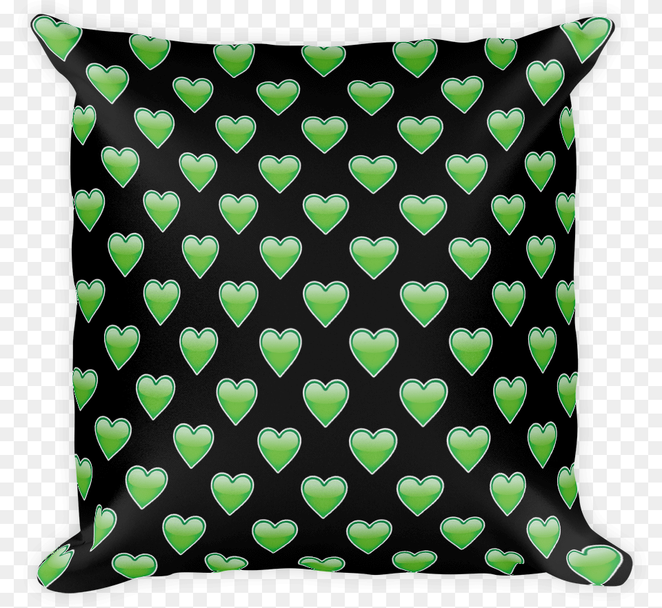 Green Heart Just Emoji Grey And White Star Background, Cushion, Home Decor, Pillow Free Transparent Png