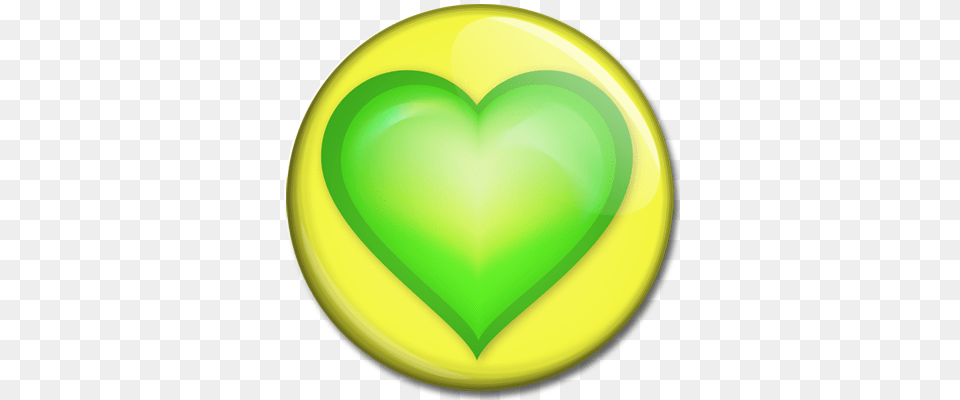 Green Heart On Yellow Background, Balloon Free Png