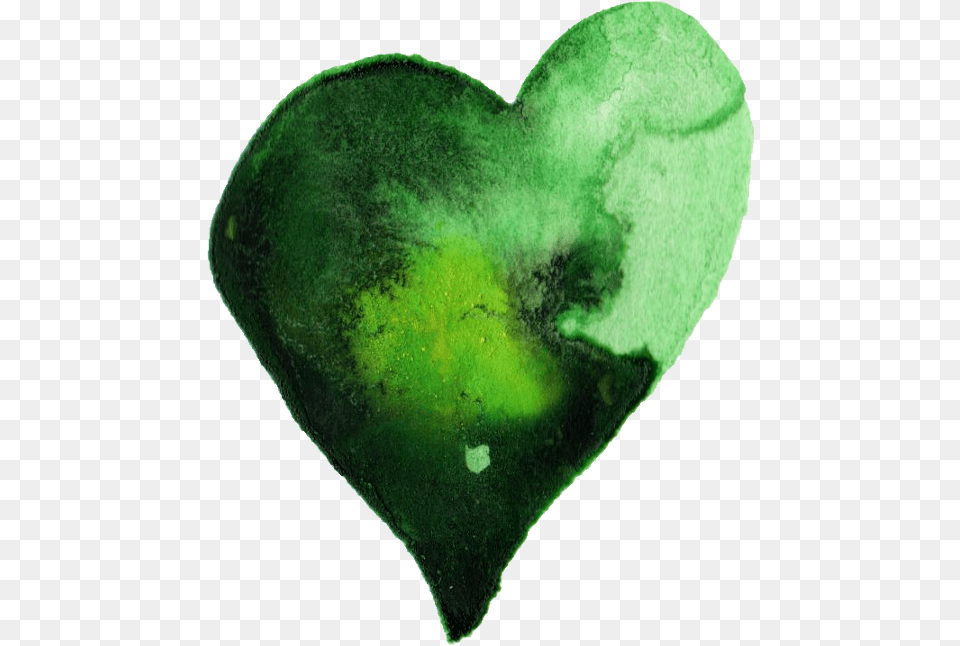 Green Heart Water Color Watercolor Painting, Accessories, Gemstone, Jewelry, Ball Free Png