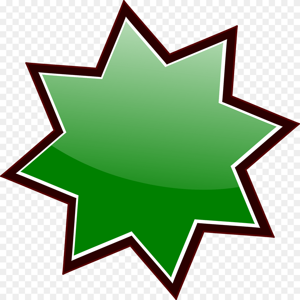 Green Heptagram Star Clipart, Leaf, Plant, Symbol, Blackboard Png Image