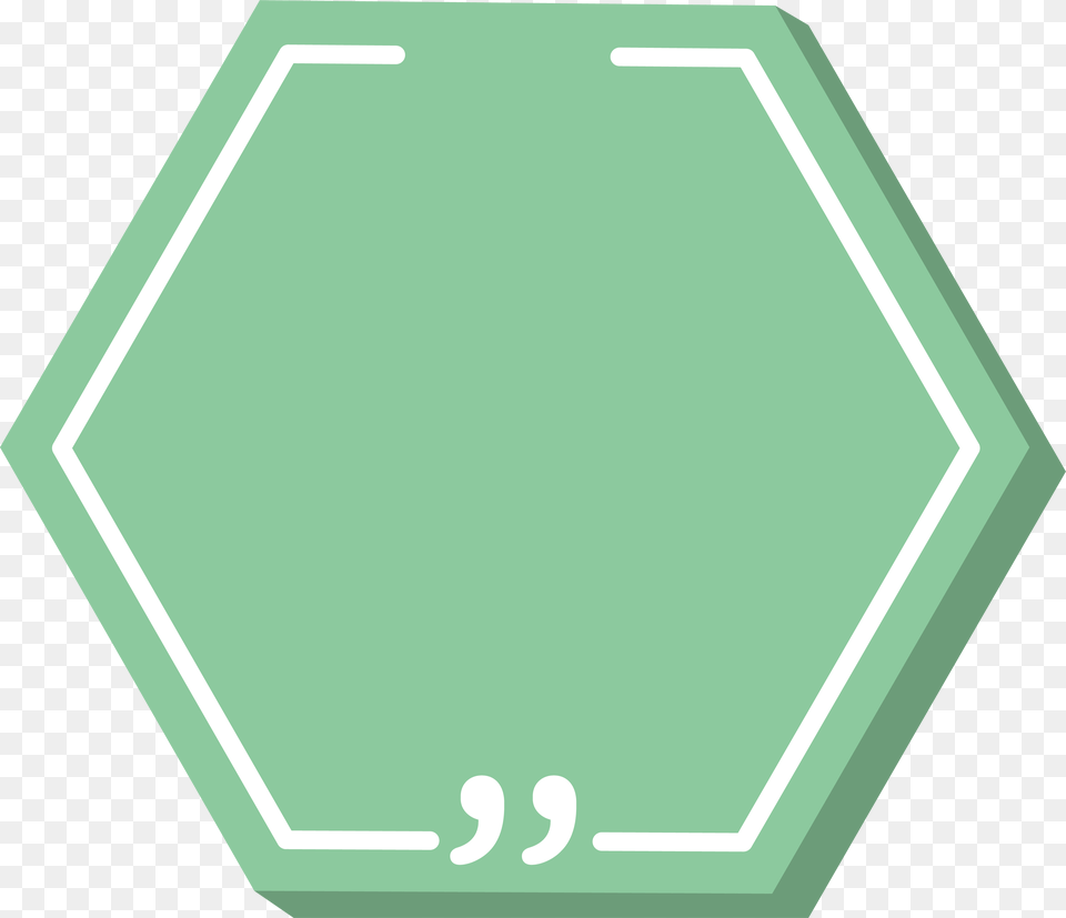 Green Hexagon, Sign, Symbol, Road Sign Free Png Download