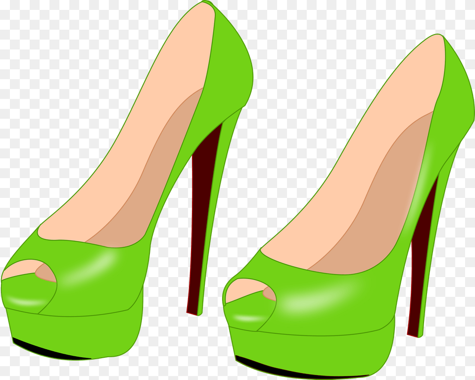 Green High Heeled Shoes Clipart, Clothing, Footwear, High Heel, Shoe Free Png