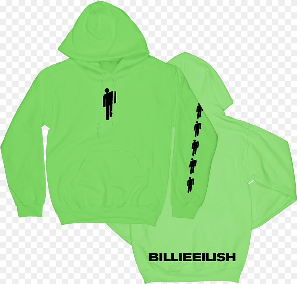 Green Hoodie Billie Eilish Merch Hoodie, Clothing, Coat, Hood, Knitwear Png