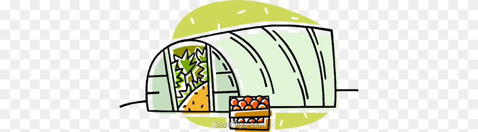 Green House Royalty Vector Clip Art Illustration, Architecture, Building, Hangar, Outdoors Free Png