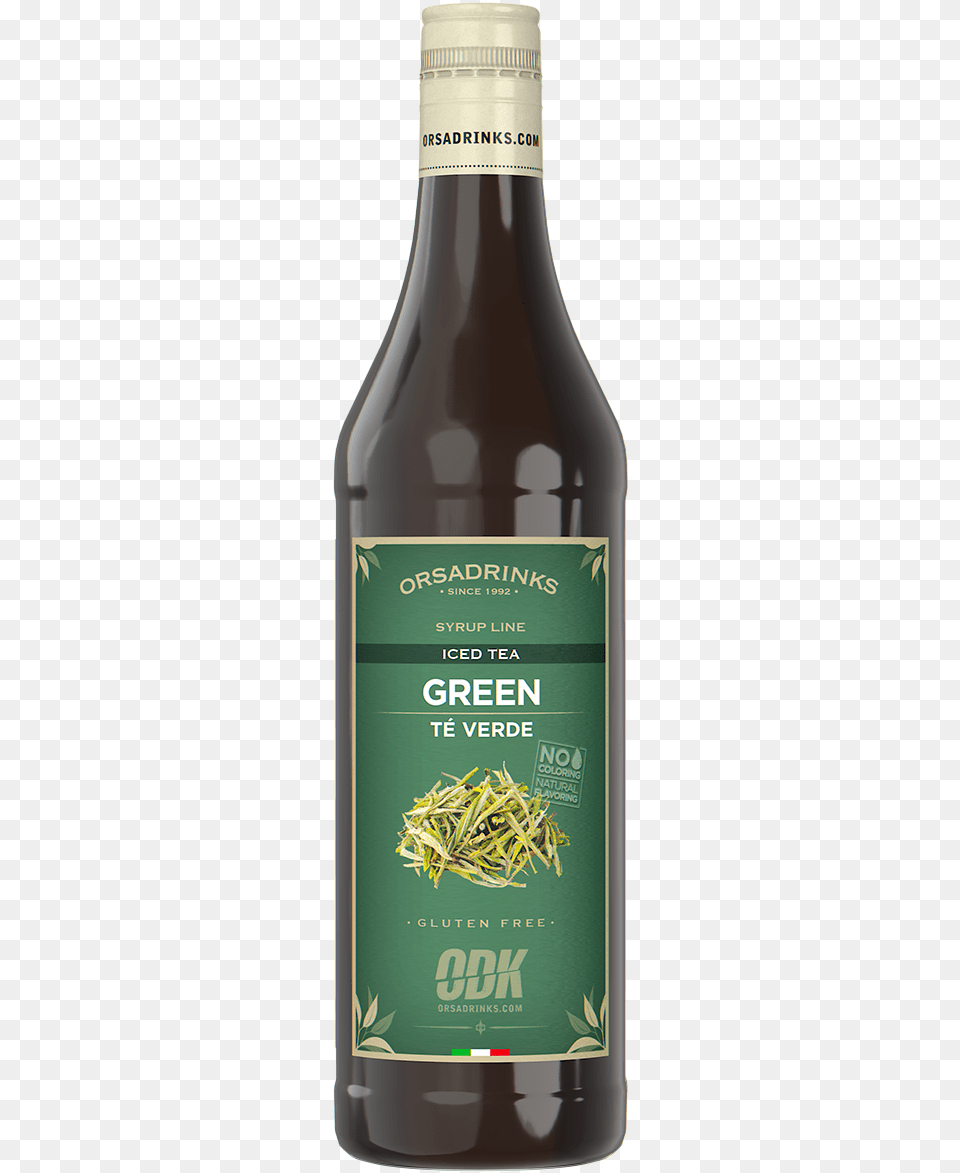 Green Iced Tea Bergamot Syrup, Alcohol, Beer, Beverage, Bottle Free Png Download