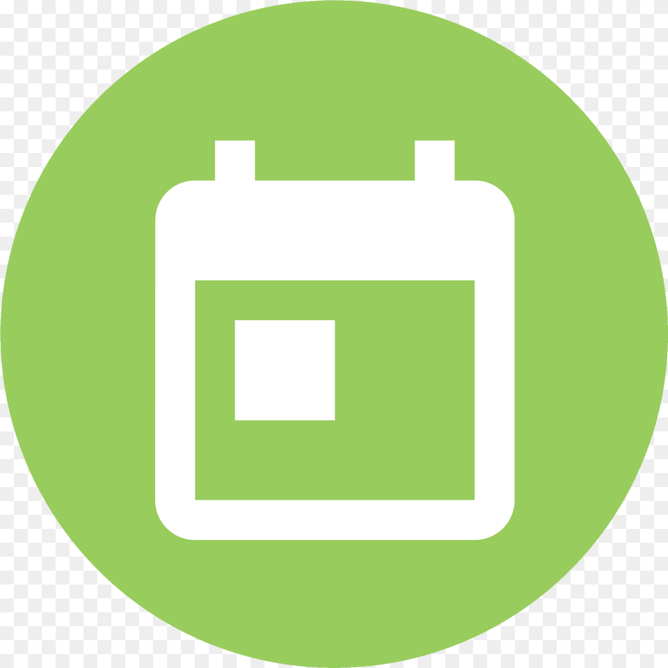 Green Icon With A White Calendar Icon In The Middle Icon, Disk Png