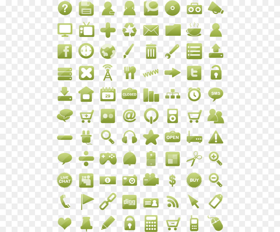 Green Icons, Electronics, Mobile Phone, Phone, Symbol Free Png