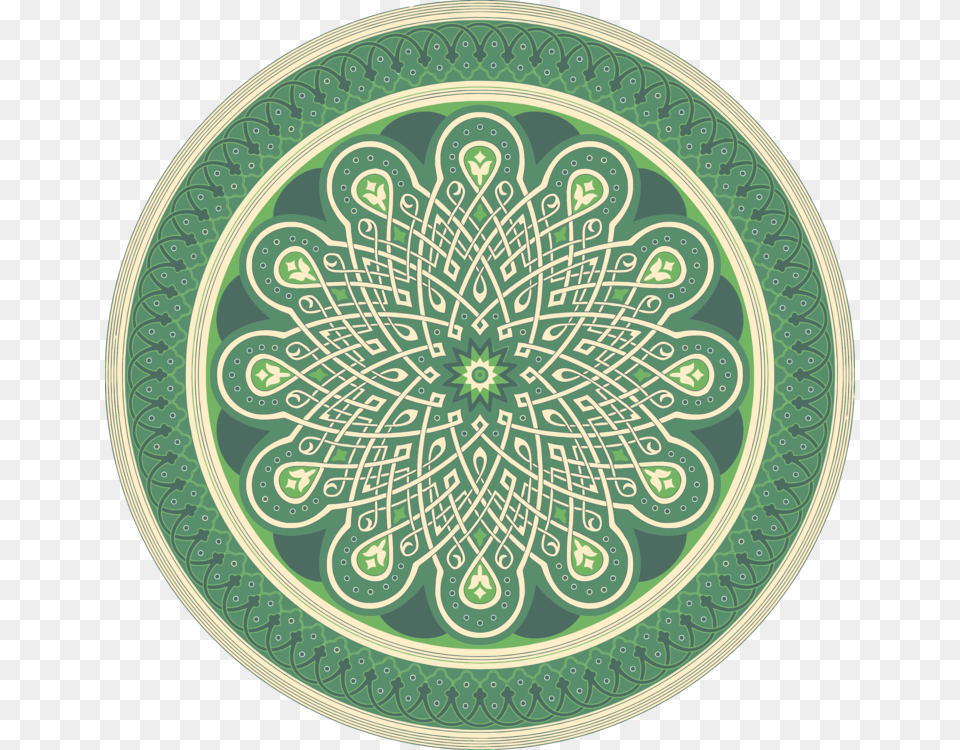 Green Islamic Pattern, Home Decor, Plate Png
