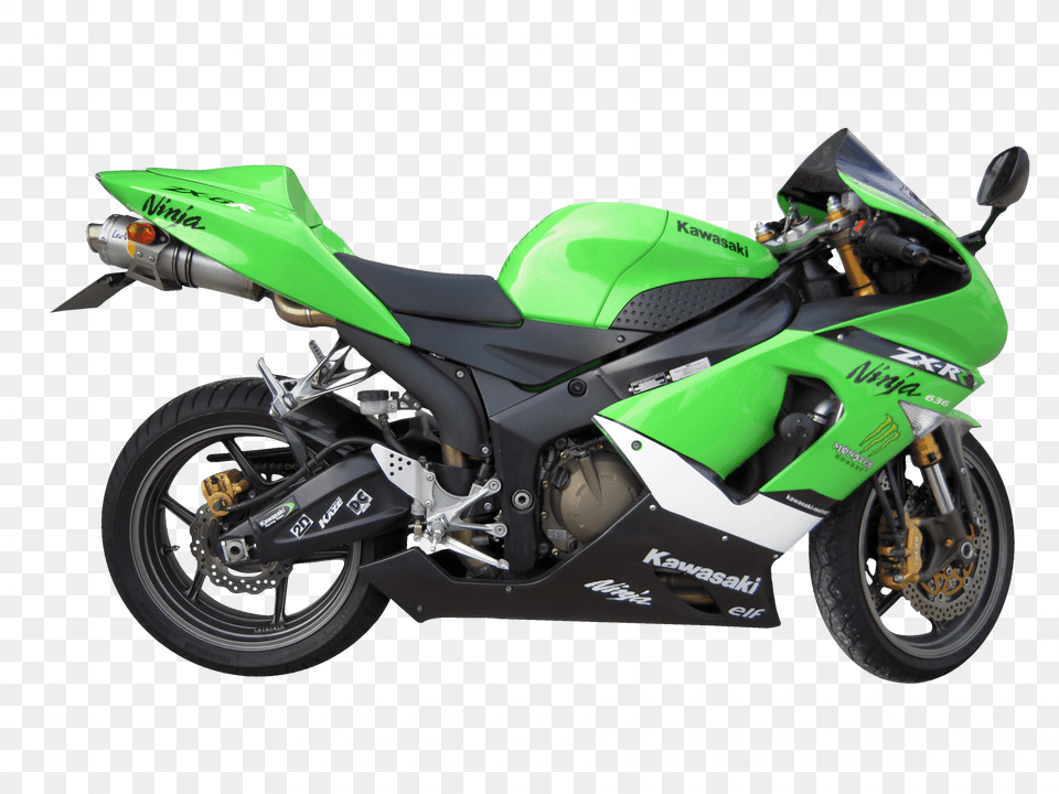 Green Kawasaki Motorcycle, Machine, Spoke, Wheel, Vehicle Png Image
