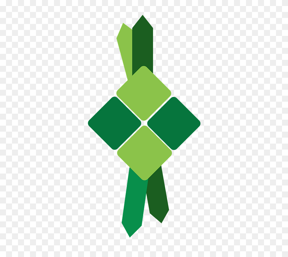 Green Ketupat Icon, Symbol, Recycling Symbol, Cross Free Png