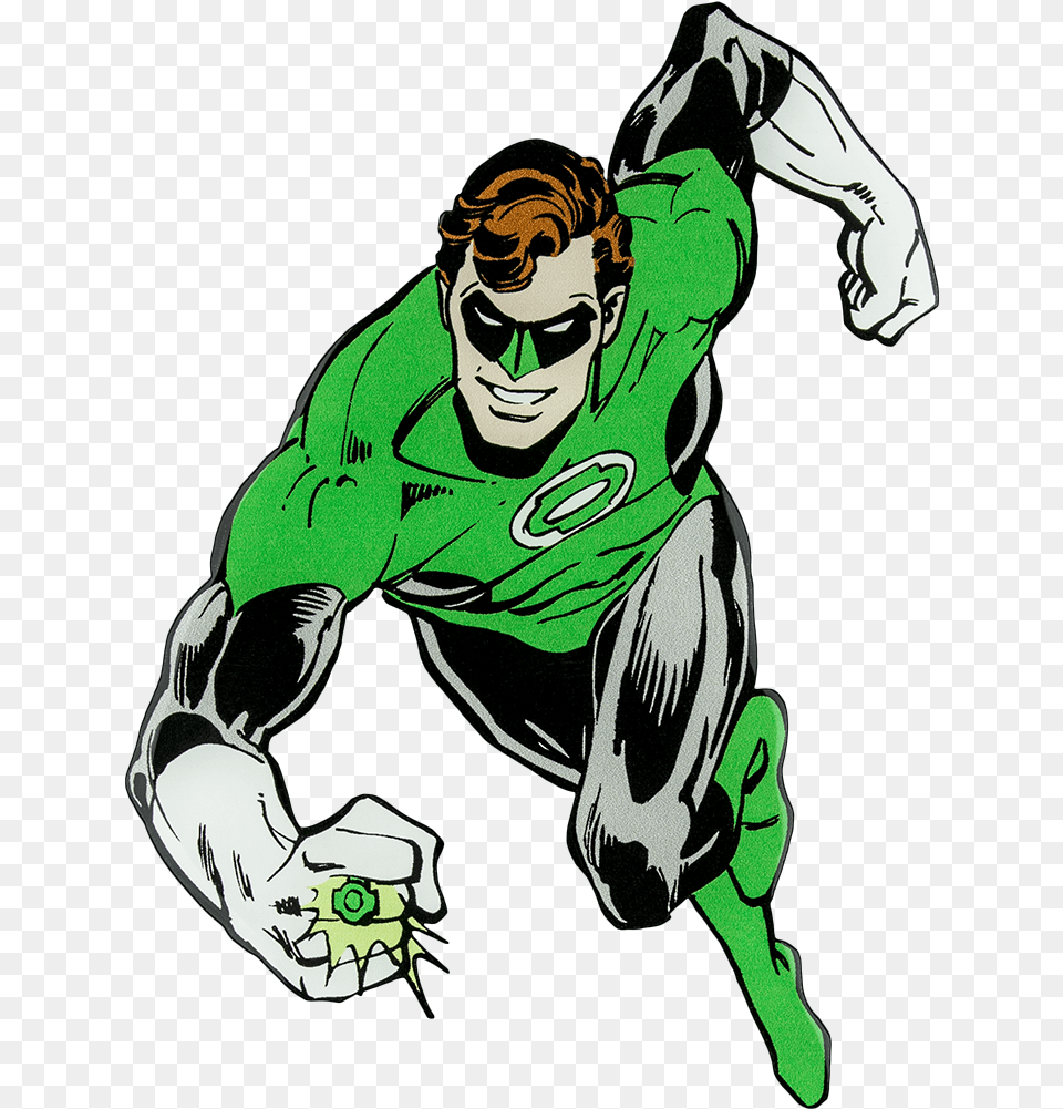 Green Lantern Green Lantern Character Lensed Fan Emblem By Classic Green Lantern Comic, Person, Face, Head Png Image
