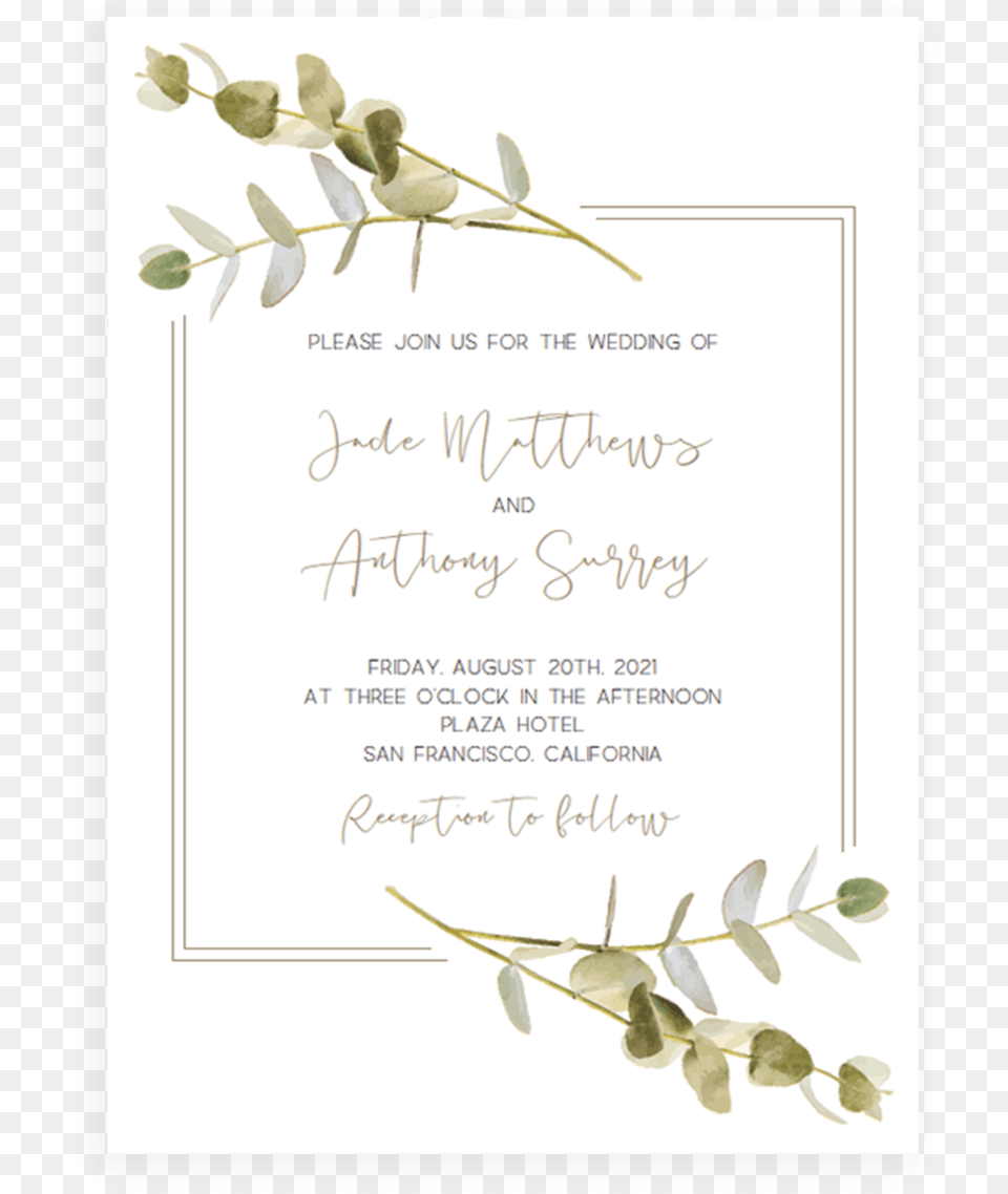 Green Laurels Wedding Invitation Template Download Snowdrop, Herbs, Envelope, Plant, Greeting Card Png